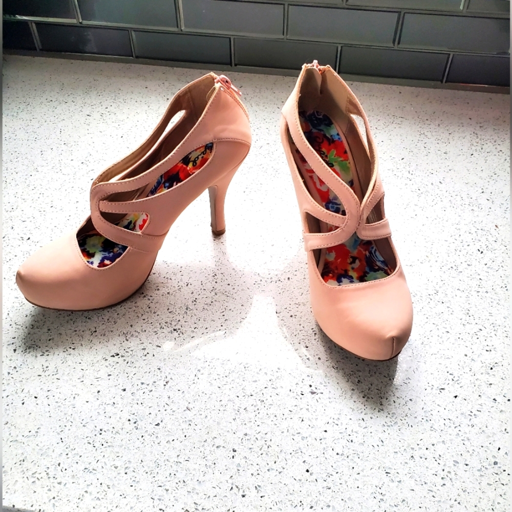 Pink heels, baby pink, Spring heels, wedding, Platform pink heels